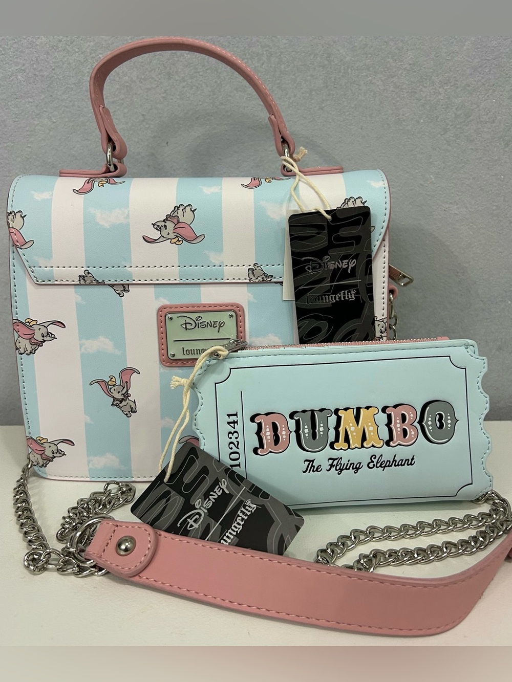 NEW Disney Loungefly Dumbo Purse & Wallet Set Rare Disneyana Gift Park Accessory
